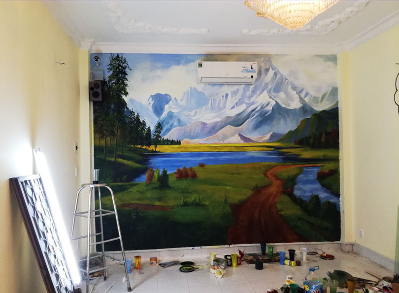 tự vẽ tranh lên tường cực dễ