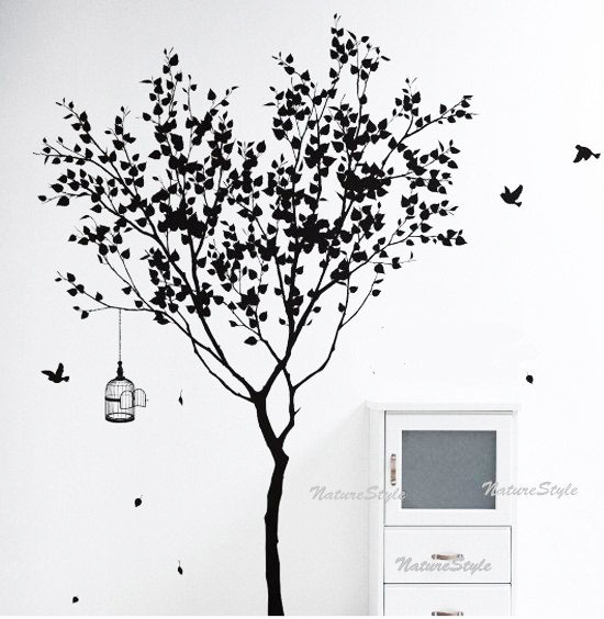 vẽ tranh tường hình cây